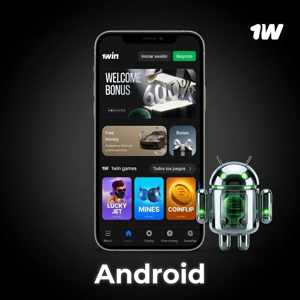 Descarga la app 1win APK para Android 5.0 o superior directamente desde el sitio oficial