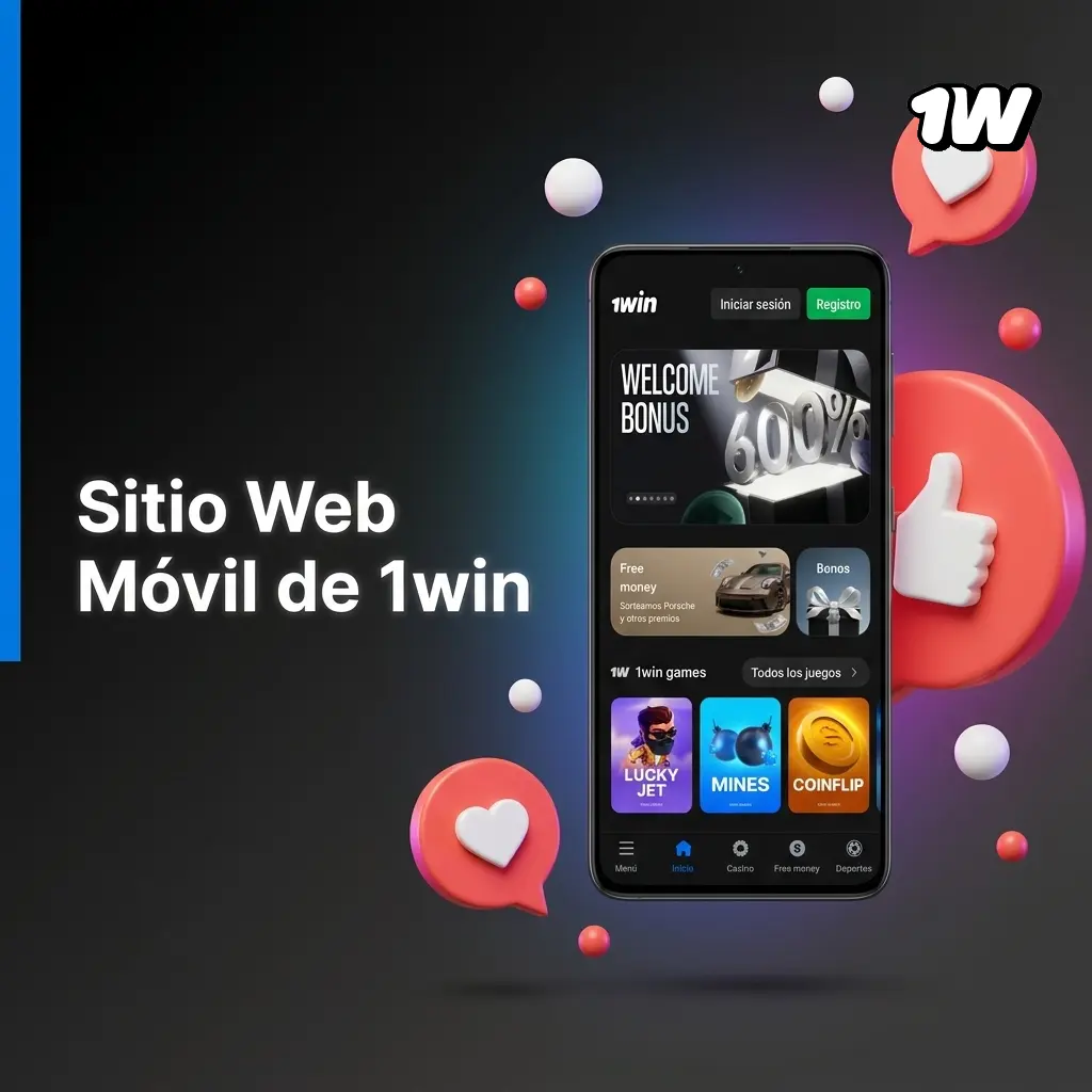 Sitio web móvil de 1win accesible desde cualquier navegador en smartphone o tablet sin instalación